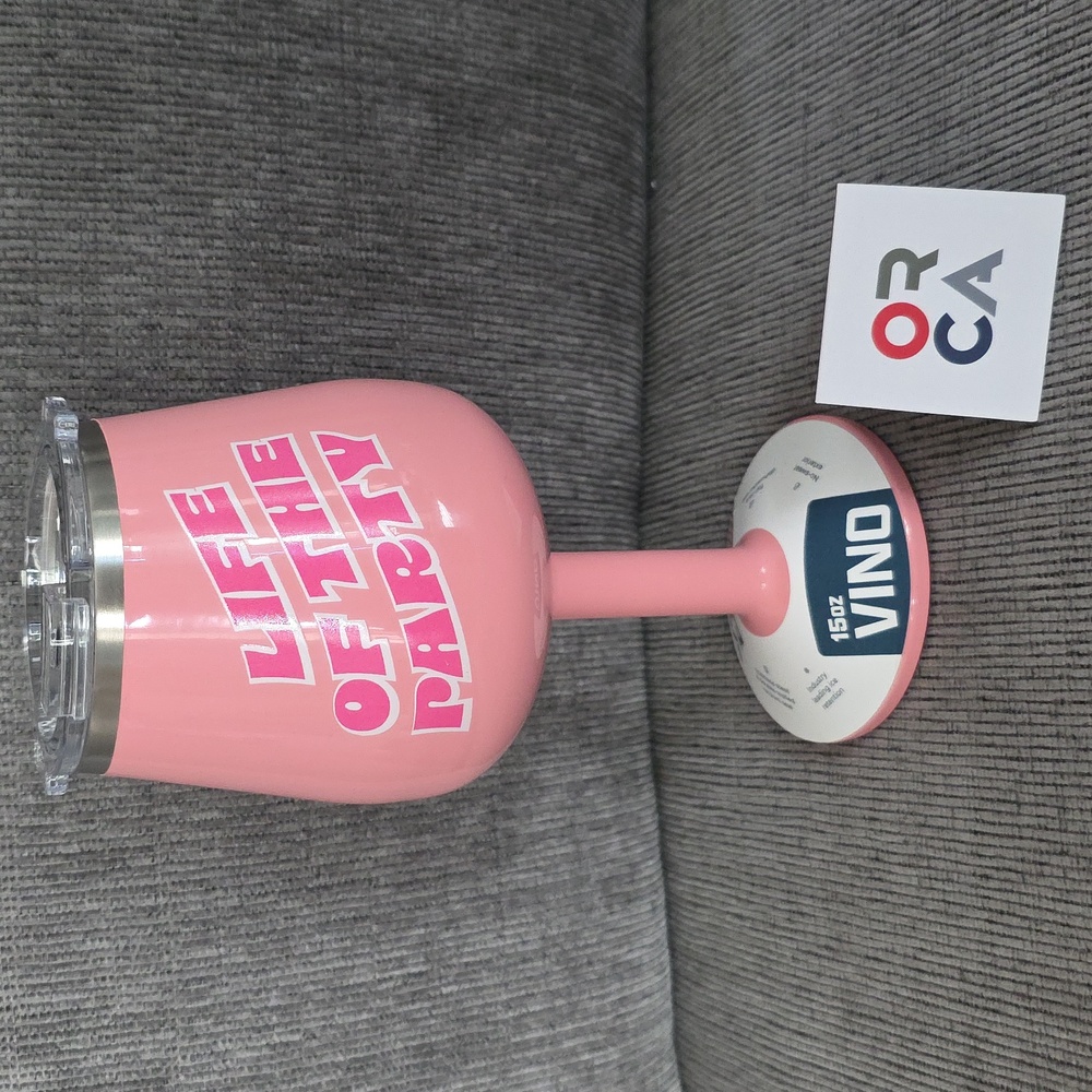 Pink ORCA 15oz. Vino, New, Life Of The Party